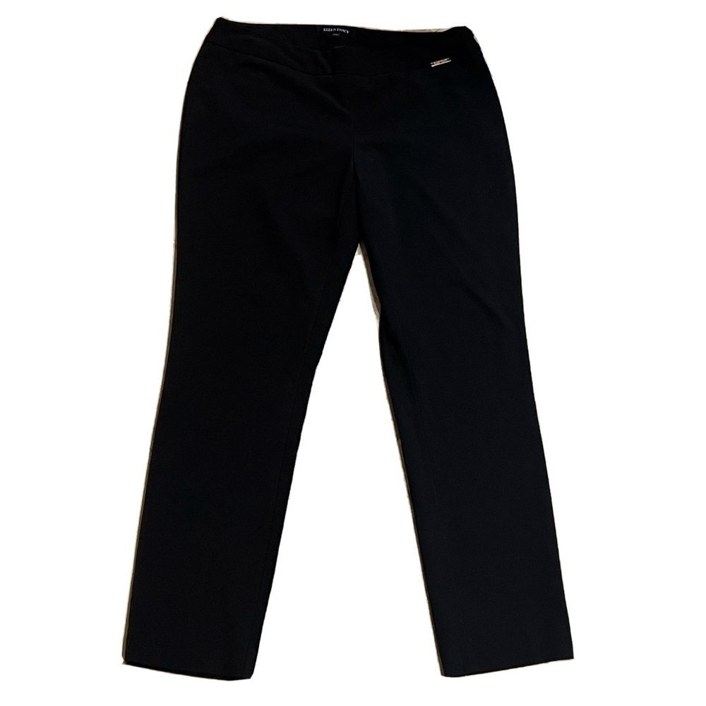 Ellen Tracy straight leg ankle length dress pants stretchy size 6 black